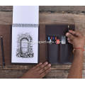 A5 Leather Spiral-Bound Watercolor Sketchbook for Travelers